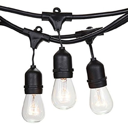 Ele 33 Feet Outdoor Commercial Vintage Weatherproof String Lights with Hanging Socketsnot Include Bubls