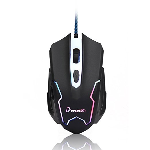 ECOOPRO Wired USB Optical Gaming Mouse Mice 6 Buttons Scroll Wheel with 6 Colors Auto Altering 1800 DPI for PC