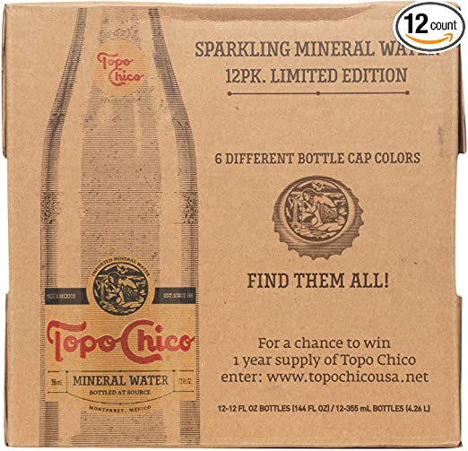 Topo Chico Mineral Water (Glass), 12-Ounce (Pack of 12)
