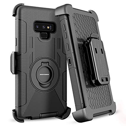 BENTOBEN Case for Samsung Note 9, Shockproof Heavy Duty Rugged Hybrid Hard PC Soft Silicone Full Body Protective Phone Case with Kickstand Belt Clip for Samsung Galaxy Note 9,Black