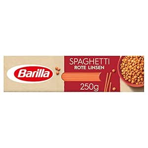 Barilla Rote Linsen Spaghetti reich an Eiweiß, glutenfrei, Tomatensauce, 250g