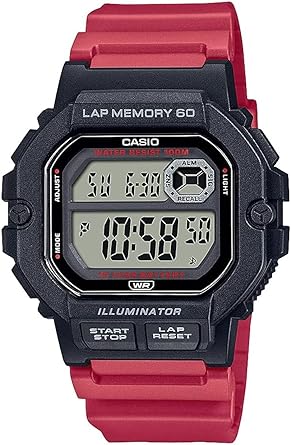 Casio LED Illuminator 10-Year Battery Men's Digital Sports Watch 60-Lap Memory Model: WS-1400H-4AV, Black (WS1400H-4AV)