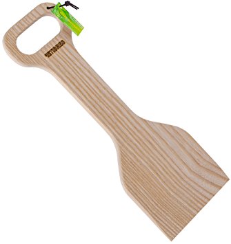 Tibres - Wood Grill Scraper - Safe BBQ Cleaner with Wooden Handle on All Types of Grills - Removes Burnt on Residue and Gets Grill Clean