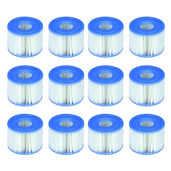 Intex 6 x 29001E B00PUZW3N2 PureSpa Type S1 Easy Set Pool Cartridges (12 Filters) | 2, 1 Pack Blue
