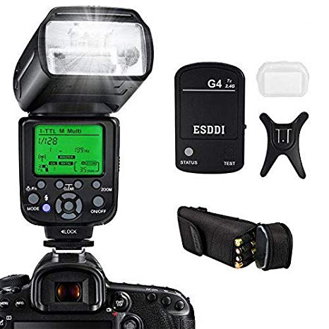 ESDDI Nikon Flash, I-TTL 1/8000 HSS Wireless Flash Speedlite GN58 2.4G Wireless Radio Master Slave for Nikon, Professional Flash Kit with Wireless Flash Trigger