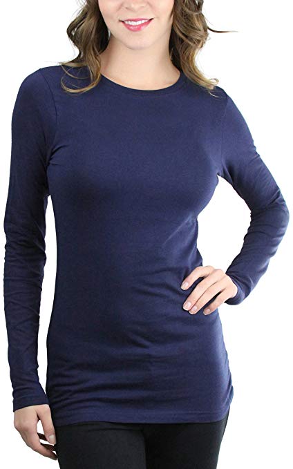 ToBeInStyle Women's Long Sleeve Round Crew Neck T-Shirt