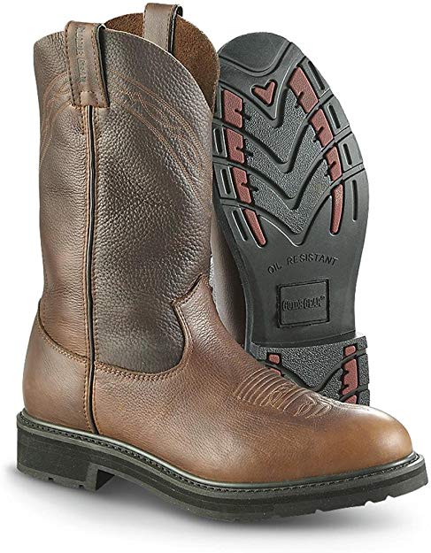 Guide Gear Men's 12" Pull-On Leather Work Boots