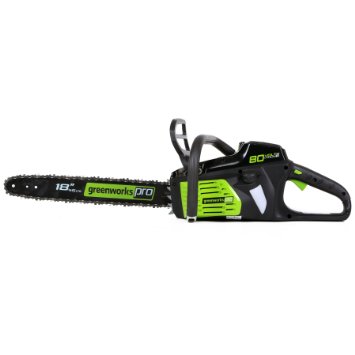 GreenWorks GCS80450 80V 18-Inch Cordless Chainsaw Battery and Charger Not Included