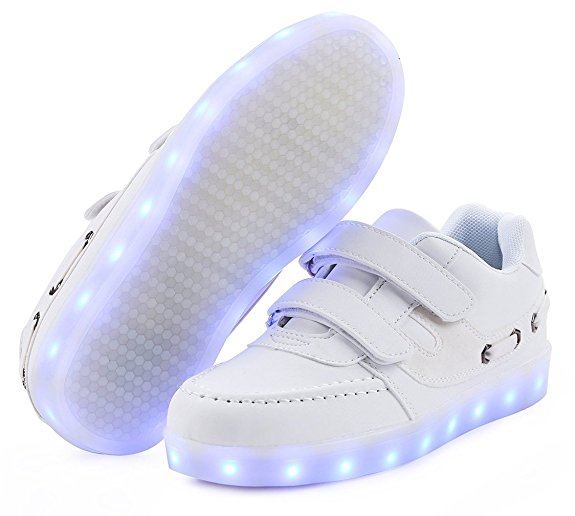 Nishiguang Kids Light Up Shoes USB Charging Flashing LED Fashion Sneakers With 11 Colors For Boys Girls