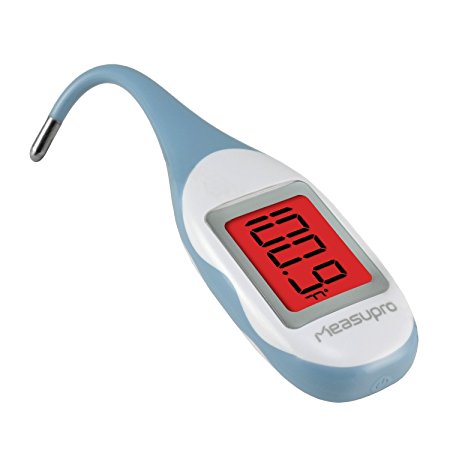 MeasuPro Fever Thermometer with Fever Alert for Oral, Rectal, Underarm and Axillary Use with Soft Bendable Tip, Waterproof, Color Changing Fever Indication and Memory