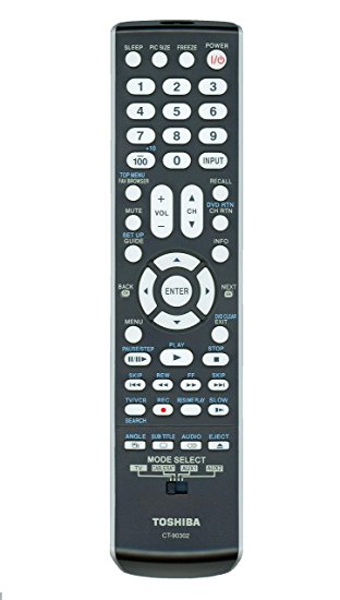 Original Toshiba CT-90302 LCD TV Remote Control, P/N 75010932 (Substitute for CT-90275)