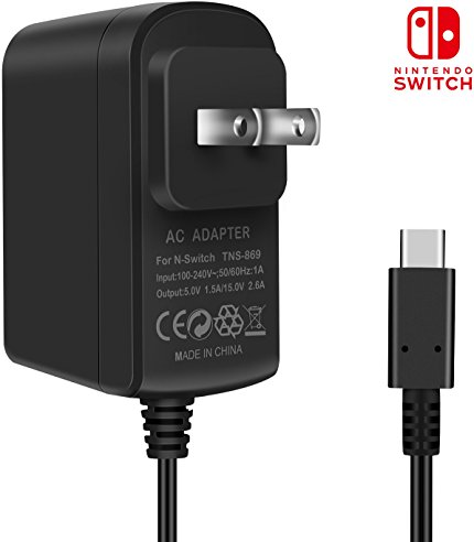 Nintendo Switch AC Adapter KINGTOP Nintendo Switch Charger with 5FT USB Type C Cable 15V/2.6A Fast Travel Wall Charger for Nintendo Switch and Pro Controller Supports TV Mode and Dock Station