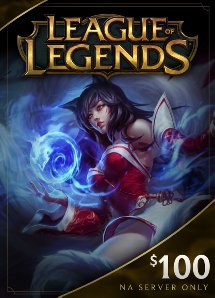 League of Legends $100 Gift Card - 15000 Riot Points - NA Server Only [Online Game Code]
