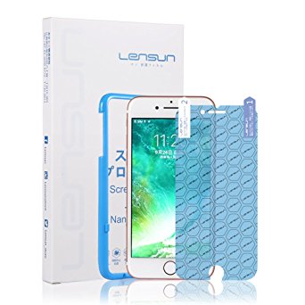 iPhone 7 Screen Protector[Lifetime Replacement], Lensun [Nano Tech] Better Than Tempered Glass Explosion-Proof Screen Protector Film for Apple iPhone 7 4.7" [3D Touch Compatible] Anti-Bubble Shield