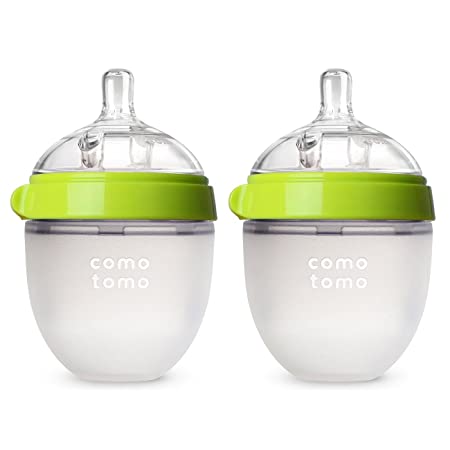 Comotomo Natural Feel Baby Bottle, Double Pack Green, 150ml (5 oz)