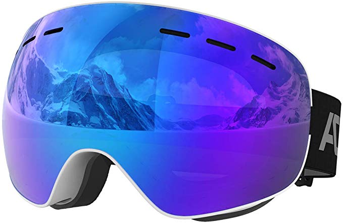 ACURE SG01 Ski Goggles - OTG Frameless Snow Snowboard Goggles, Dual Lens with Anti Fog & UV400 Protection for Man, Woman & Youth
