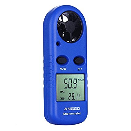 ANGGO Portable Handheld Digital Wind Speed Anemometer with Thermometer