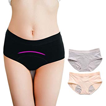 Women/Teens Period Panties Cotton Menstrual Underwear Leak Proof Briefs for Heavy Flow Incontinence