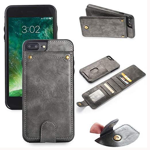 xhorizon SR for iPhone 7Plus/8Plus Wallet Stand Case, Premium Leathet Wallet Case with Card Slots, Shockproof Protective Case for iPhone 7Plus/8Plus