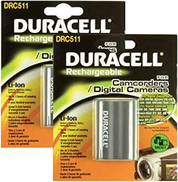 Duracell Replacement Digital Camera Battery for Canon BP-511 - Twin Pack