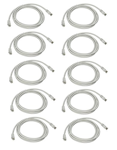 iMBAPrice 3' Cat5e Network Ethernet Patch Cable, 10 Pack, White (IMBA-CAT5-03WT-10PK)