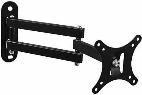 Mount-It MI-2041 Full Motion Articulating Swivel Tilting Single Flat Panel Computer Monitor Wall Mount Arm Fits Monitors up to 24 Inches VESA 75 and 100 Compatible 40 lb Capacity Black