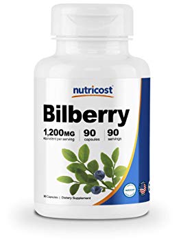 Nutricost Bilberry Capsules 1200mg (90 Veggie Capsules) - Gluten Free and Non-GMO