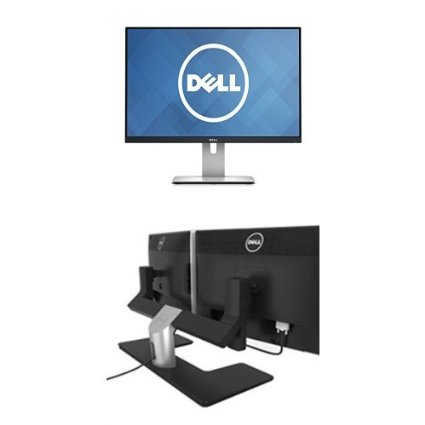 Two Dell UltraSharp U2415 24-inch Monitors with Dell MDS14 Dual Monitor Stand