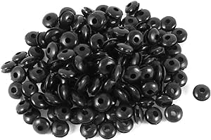 uxcell 200pcs 3mm x 8mm Black Rubber Wiring Grommets Ring Cable Protector