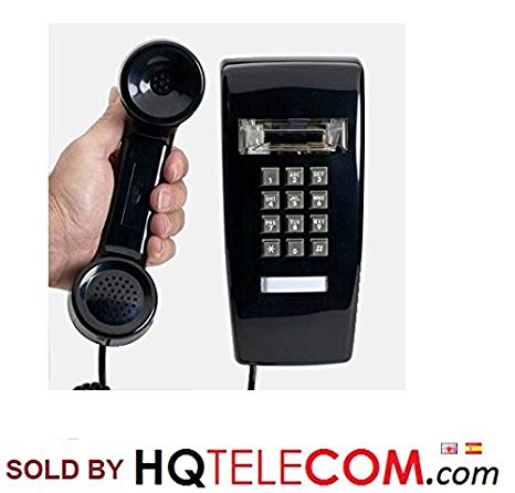 Industrial Wall Phone with Dialpad & Wallplate - BLACK by HQTelecom