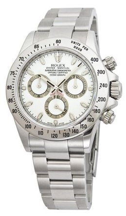 Rolex Daytona White Index Dial Oyster Bracelet Mens Watch 116520WSO
