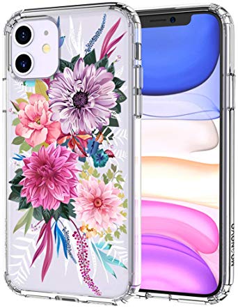 MOSNOVO iPhone 11 Case, Blossom Floral Flower Pattern Clear Design Transparent Plastic Hard Back Case with TPU Bumper Protective Case Cover for Apple iPhone 11 (2019)