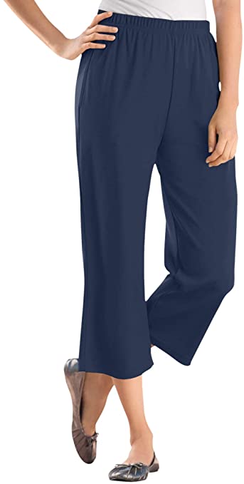 Woman Within Women's Plus Size 7-Day Knit Capri Pants