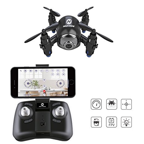 Holy Stone HS180 RC Mini Nano Drone with HD Camera WiFi FPV Live Video Quadcopter One Key Return Headless Mode 2.4GHz 6 Axis Gyro Helicopter