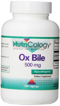 Nutricology Ox Bile, 500 mg,  100 Vegetarian Capsules