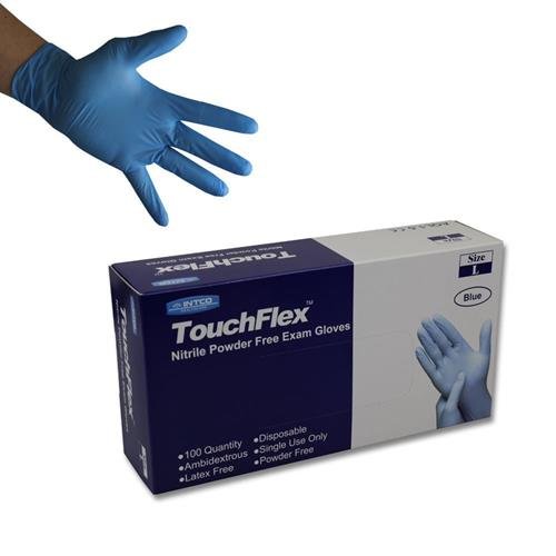 Blue Nitrile Powder Free Disposable Gloves - Latex Free AQL 1.5 - Boxed x100 (Large)