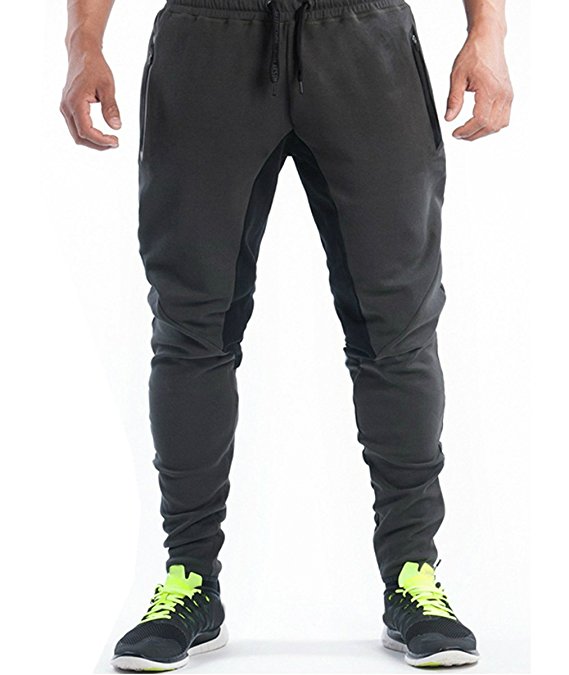 Ouber Men's Fitted Shorts Bodybuilding Workout Gym Running Jogger Pants