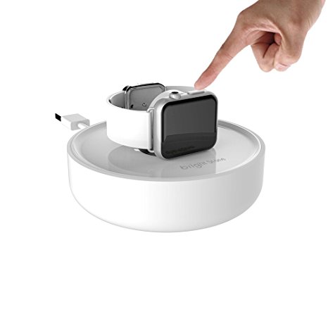 Bright Stone,Apple Watch Stand Dock,Charging Stand Holder for All iWatch with Cable Management (White)