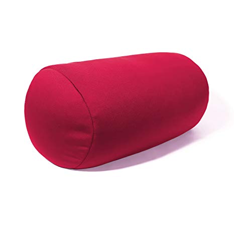 Cushie Pillows 7” x 12” Microbead Bolster Squishy/Flexible/Hypoallergenic/Extremely Comfortable Roll Pillow – Red