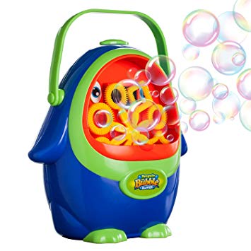 Vtopmart Automatic Bubble Blower Machine with Bubble Solution for Kids Toddlers, Penguin Bubble Maker for Party, Wedding, Outdoor Indoor Games, Battery Operated (Not Included)