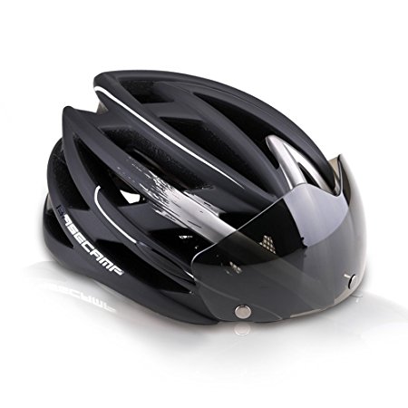 Base Camp Cycling Bike Helmet with Detachable Magnetic Visor Goggles Shield