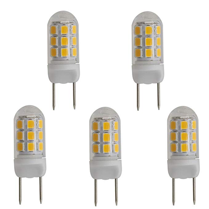 G8 led bulbs dimmable 3.5W, 20W 25W 35W g8 gy8.6 replacement (35W Equivalent), AC110-130V Warm white 3000K, Pack of 5 (Warm white 3000K)
