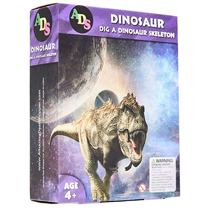 ADS Ultimate Dinosaur Science Kit–Dig Up Dino Fossils and Assemble it! - Includes 6 Piece Excavation Kits (Ramdon)