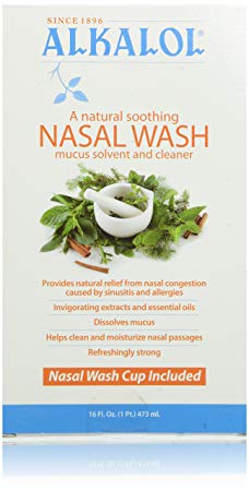 Alkalol Natural Soothing Nasal Wash, Mucus Solvent and Cleaner Kit, 16 Ounce