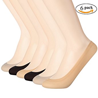 FAYBOX 6 Pack Women Ultra Low Cut No Show Liner Socks Non Slip