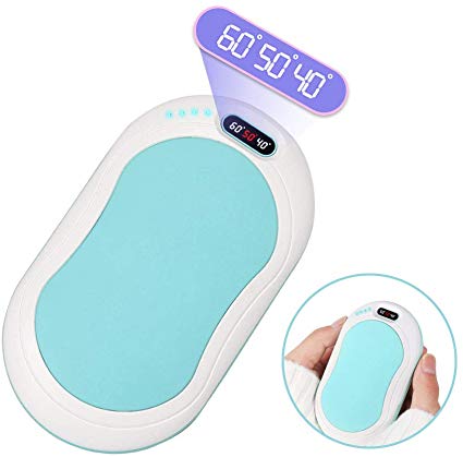 Tomu Hand Warmers Rechargeable, 6000mAh Portable USB Electric Pocket Hand Warmer/Power Bank, Great Solution for Raynaud's and Arthritis Sufferers, Best Winter Gift for Friends and Family