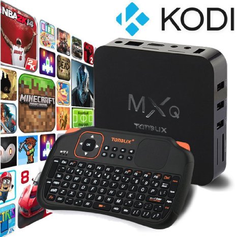 [NEW Wireless Mini keyboard] Tonbux® Quad Core MXQ Smart TV BOX Mini PC Streaming Media Player with KODI(XBMC) Streamer 1GB/8GB, Google Android 4.4 KitKat,CPU Amlogic S805, 1.5 GHz