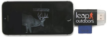 Leap Outdoors Trail or Game Camera Viewer SD Card Reader for Apple iPhone or iPad | Works with Cases | Reads SD, SDHC, and Micro SD Cards