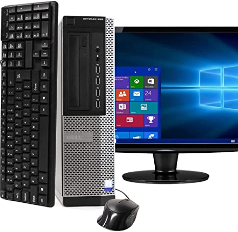 Dell Optiplex 990 Desktop Computer Package - Intel Quad Core i5 3.1GHz Processor, 8GB RAM, 500GB Hard Drive, DVD, 19 Inch LCD Monitor, New USB Keyboard, Mouse & WiFi, Windows 10 (Renewed)