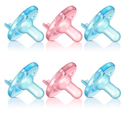 Avent BPA Free Soothie Pacifier 6 Pack - Blue/Pink - 3   Months